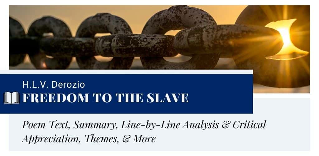 Analysis of Freedom to the Slave by Derozio Analysis of Freedom to the Slave by Derozio