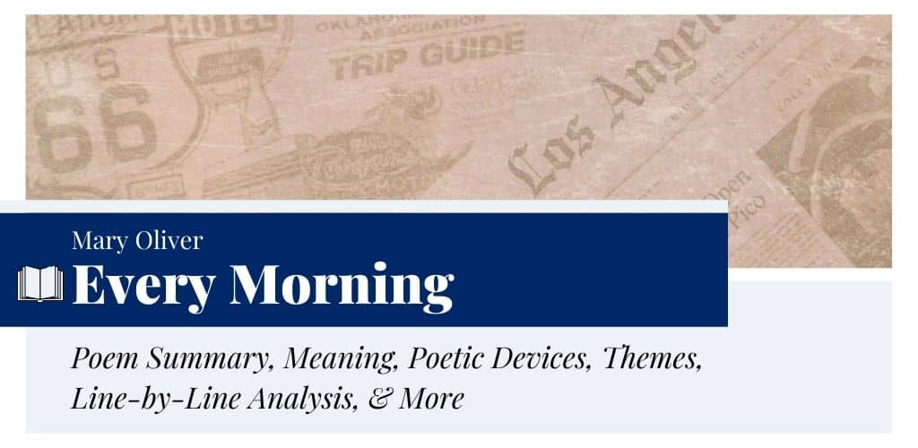 Analysis of Every Morning by Mary Oliver Analysis of Every Morning by Mary Oliver