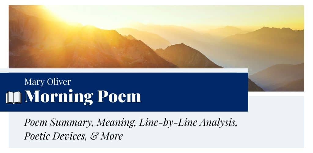 Analysis of Morning Poem by Mary Oliver Analysis of Morning Poem by Mary Oliver